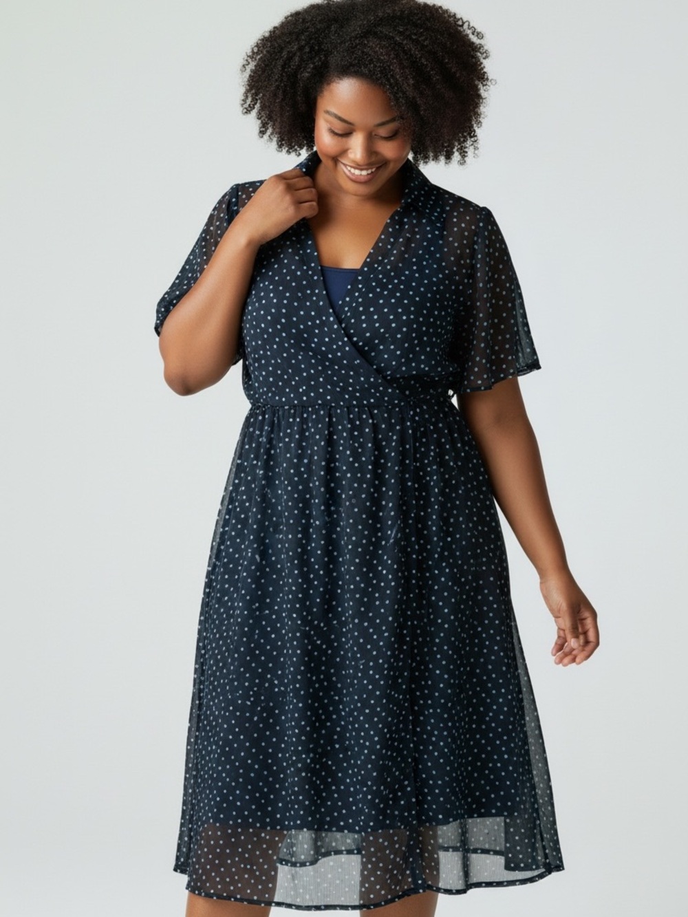 Lane Bryant Polka Dot Midi Dress